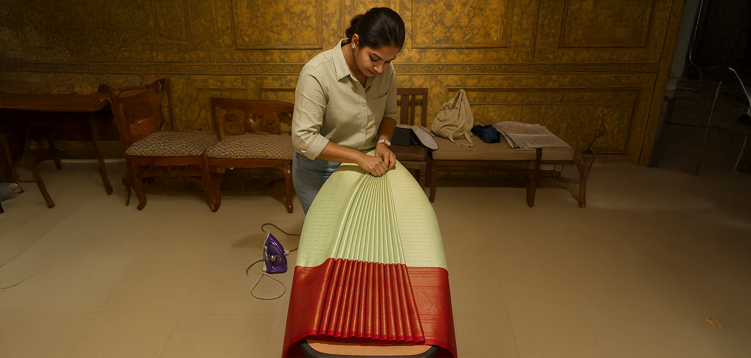 Saree Pre-Pleating & Box Folding